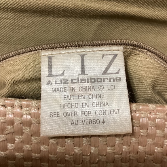 Liz Claiborne Tan Woven Jute Crossbody Ladies Shoulder Bag - Picture 9 of 16